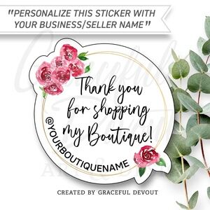 🌹Thank You For Shopping My Boutique- Sticker 2" (inches) (48ct.) [GD80-48]